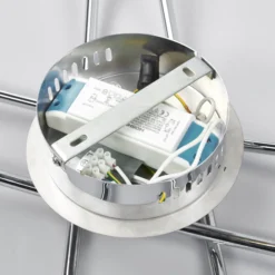 Lindby LED-Deckenlampe Yael, chromfarben, Metall, 67 cm lang