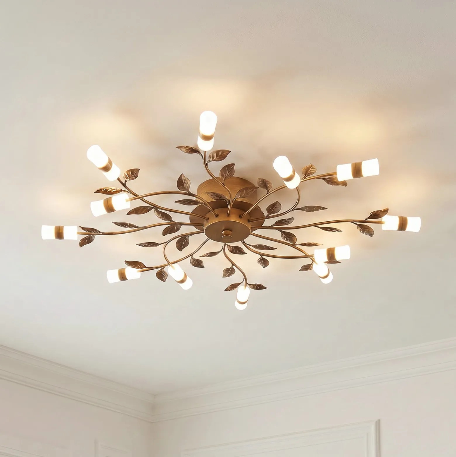 Lindby LED-Deckenleuchte Bentas, bronze, Metall, Ø 80cm