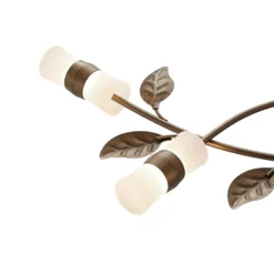 Lindby LED-Deckenleuchte Bentas, bronze, Metall, Ø 80cm