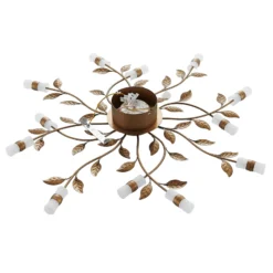Lindby LED-Deckenleuchte Bentas, bronze, Metall, Ø 80cm
