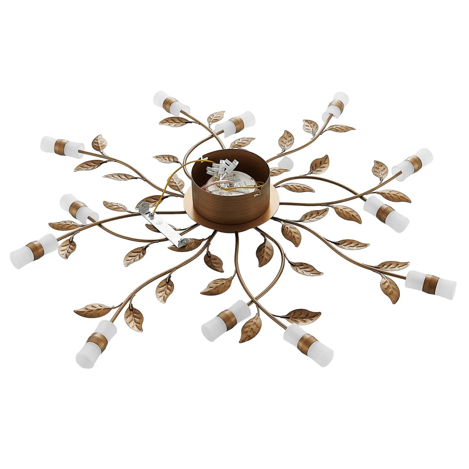 Lindby LED-Deckenleuchte Bentas, bronze, Metall, Ø 80cm