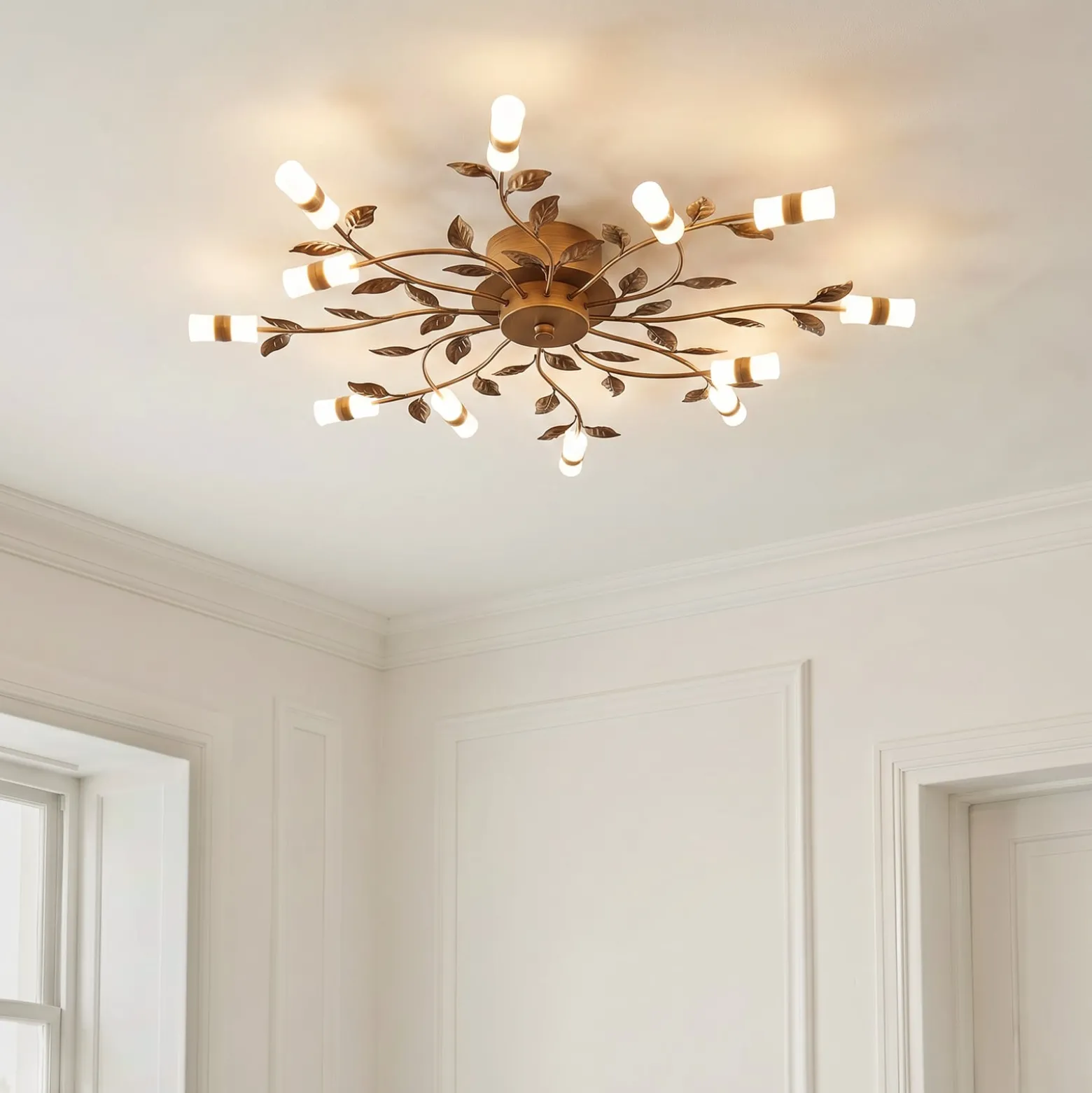 Lindby LED-Deckenleuchte Bentas, bronze, Metall, Ø 80cm