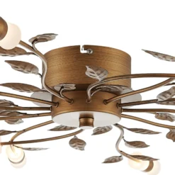 Lindby LED-Deckenleuchte Bentas, bronze, Metall, Ø 80cm