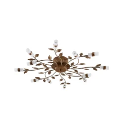 Lindby LED-Deckenleuchte Bentas, bronze, Metall, Ø 80cm