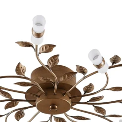 Lindby LED-Deckenleuchte Bentas, bronze, Metall, Ø 80cm