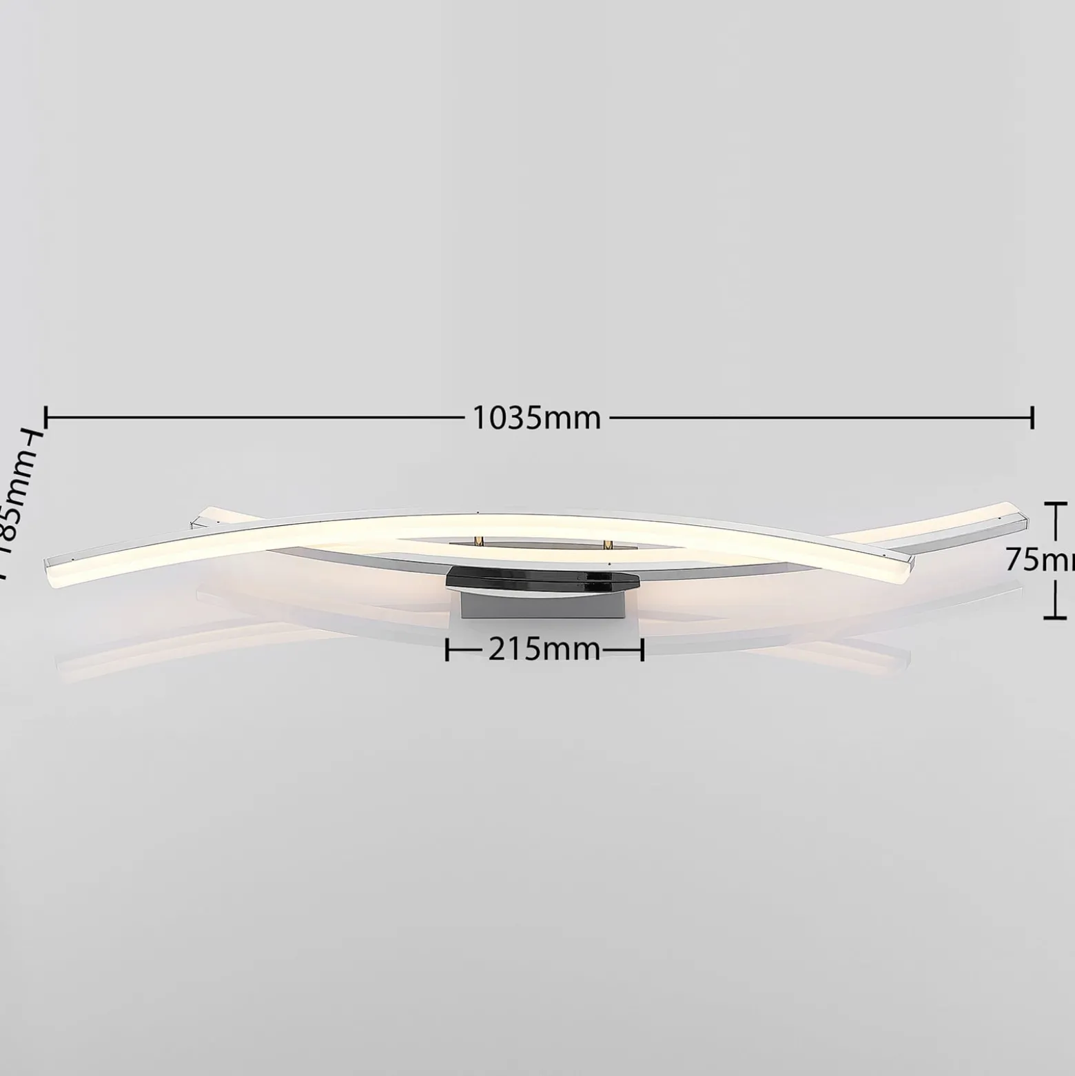 Lindby LED-Deckenleuchte Elarit, chromfarben, 104cm, dimmbar