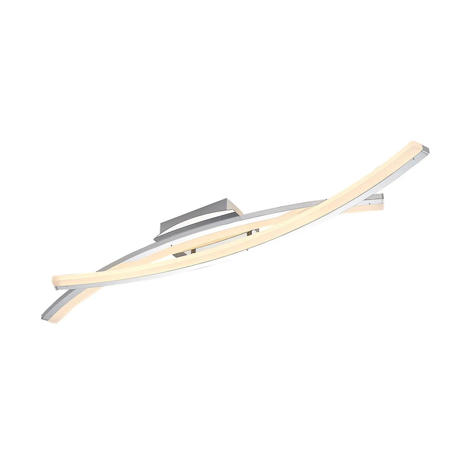 Lindby LED-Deckenleuchte Elarit, chromfarben, 104cm, dimmbar