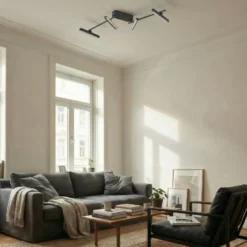 Lindby LED-Deckenleuchte Eldrin, 4-flg., schwarz,Lichtleiste