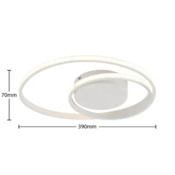Lindby LED-Deckenleuchte Emisua, weiß, CCT, dimmbar
