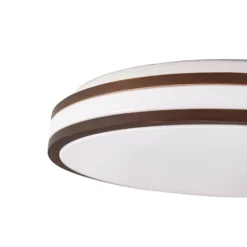 Lindby LED-Deckenleuchte Emiva, Ø 50 cm, Holz dunkel, CCT