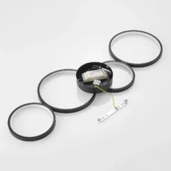 Lindby LED-Deckenleuchte Evengeline, schwarz, Alu, 88 cm