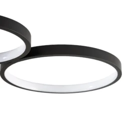 Lindby LED-Deckenleuchte Evengeline, schwarz, Alu, 88 cm