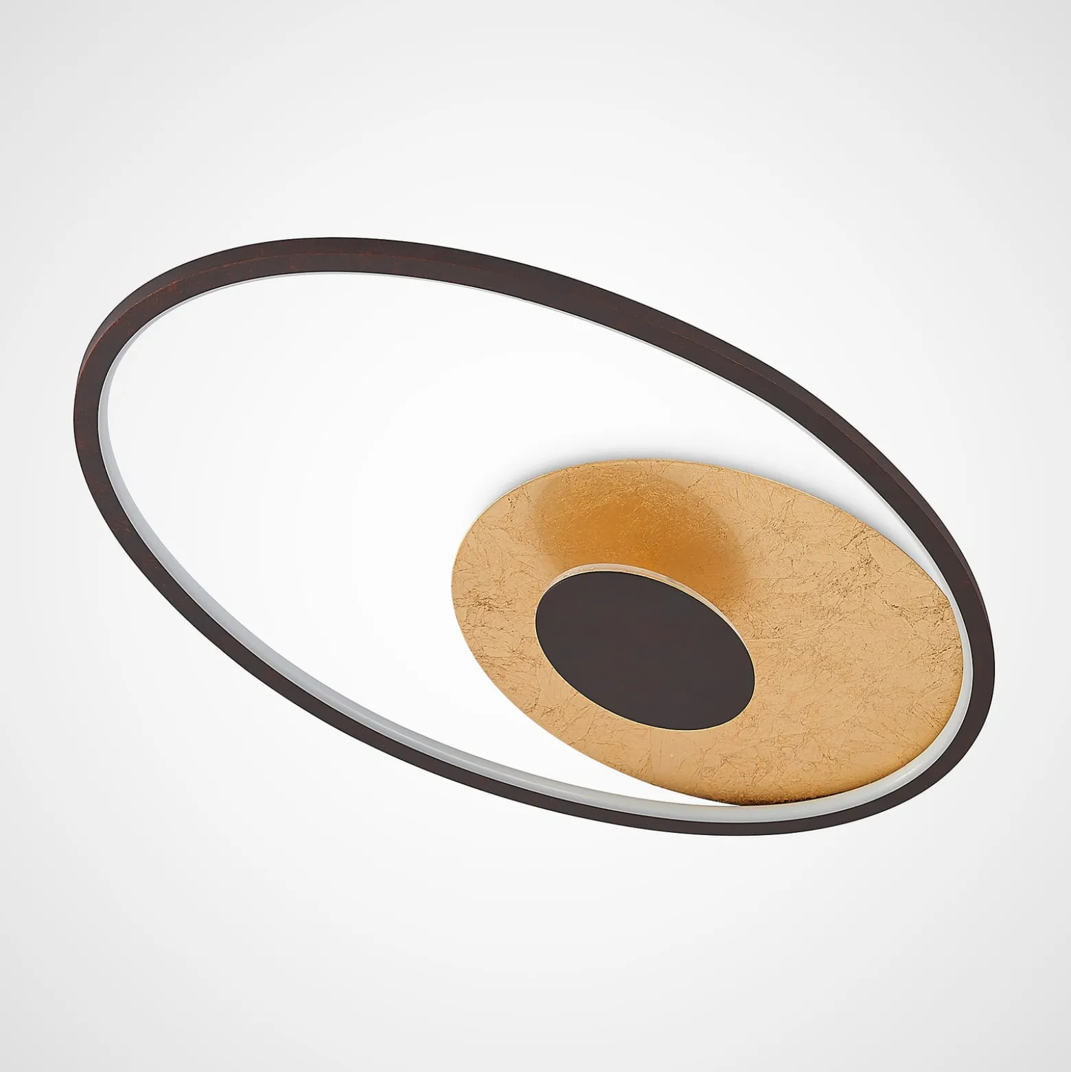 Lindby LED-Deckenleuchte Feival, 61 cm, rost/gold, dimmbar