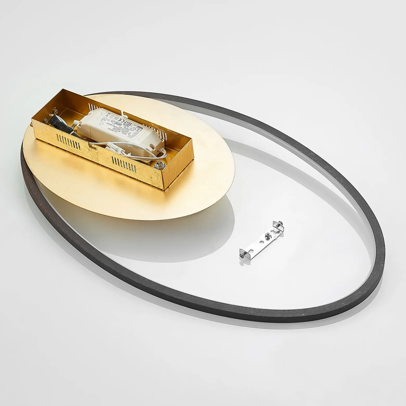 Lindby LED-Deckenleuchte Feival, 61 cm, rost/gold, dimmbar