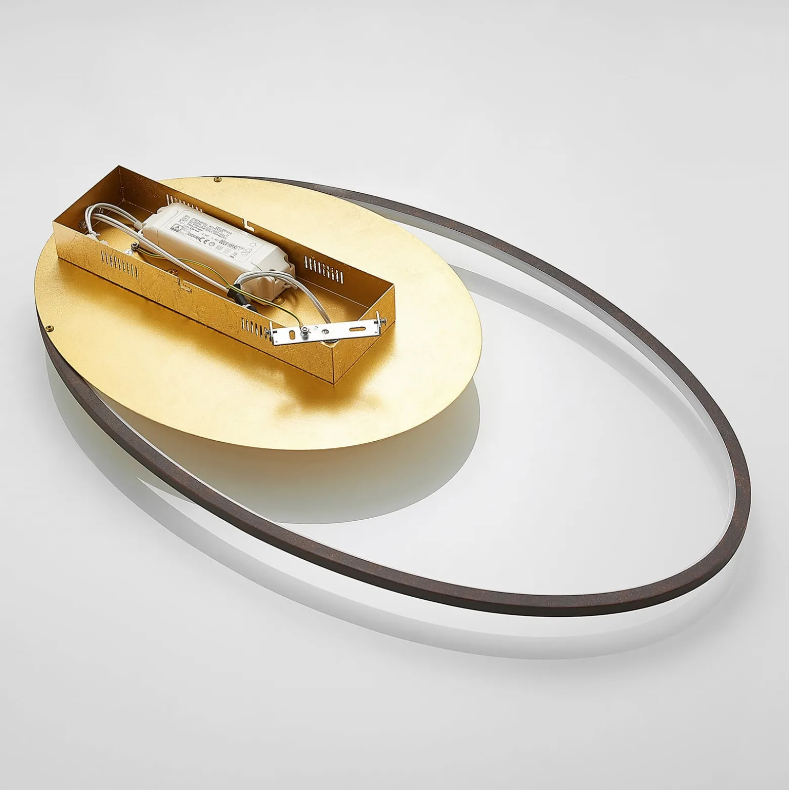 Lindby LED-Deckenleuchte Feival, 73 cm, rost/ gold, dimmbar