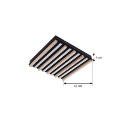 Lindby LED-Deckenleuchte Firka, weiß, Holz, 42cm, CCT, dim.