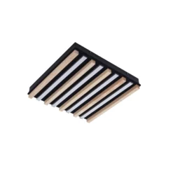 Lindby LED-Deckenleuchte Firka, weiß, Holz, 42cm, CCT, dim.