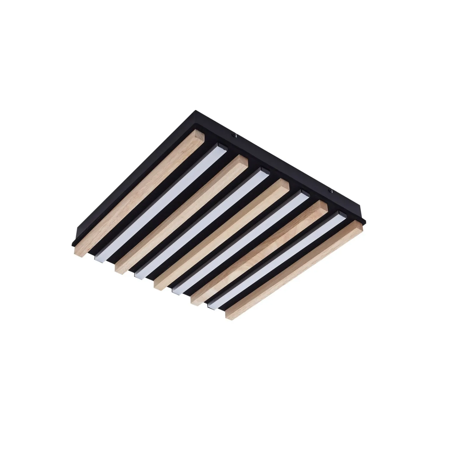 Lindby LED-Deckenleuchte Firka, weiß, Holz, 42cm, CCT, dim.