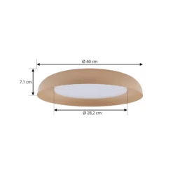Lindby LED-Deckenleuchte Florie, beige, Metall, Ø 40 cm