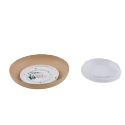 Lindby LED-Deckenleuchte Florie, beige, Metall, Ø 40 cm