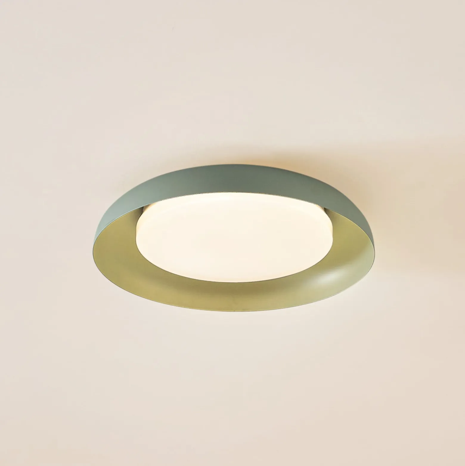 Lindby LED-Deckenleuchte Florie, grün, Metall, Ø 40 cm