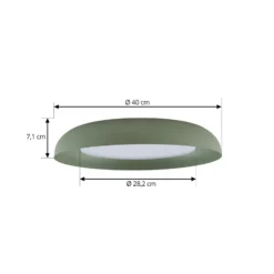 Lindby LED-Deckenleuchte Florie, grün, Metall, Ø 40 cm
