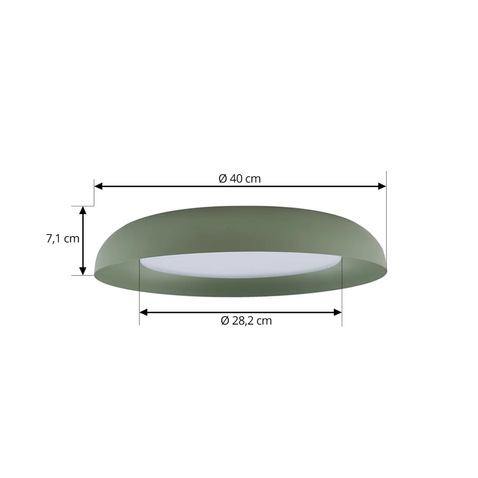 Lindby LED-Deckenleuchte Florie, grün, Metall, Ø 40 cm