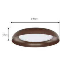 Lindby LED-Deckenleuchte Florie, braun, Metall, Ø 40 cm