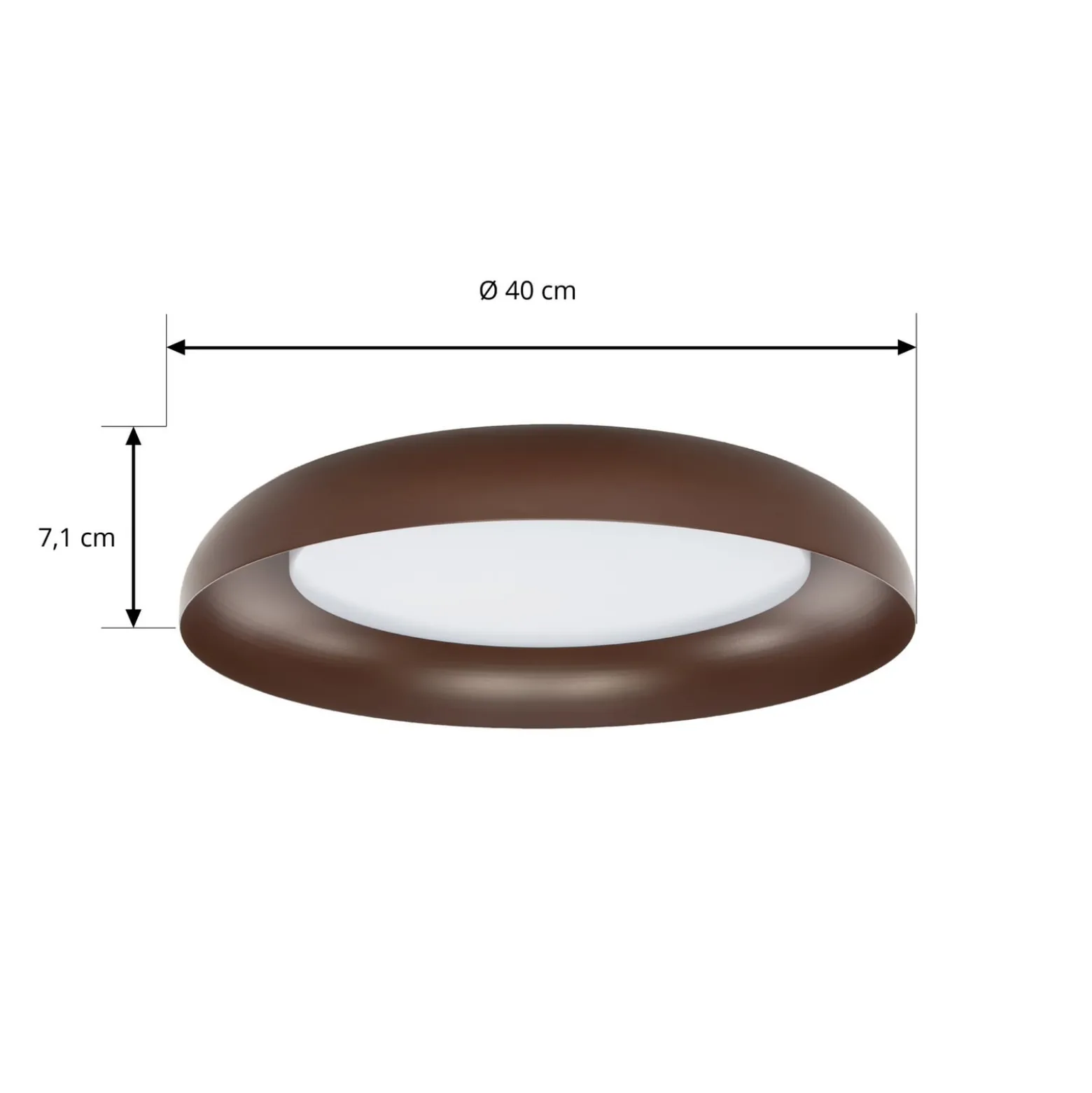 Lindby LED-Deckenleuchte Florie, braun, Metall, Ø 40 cm