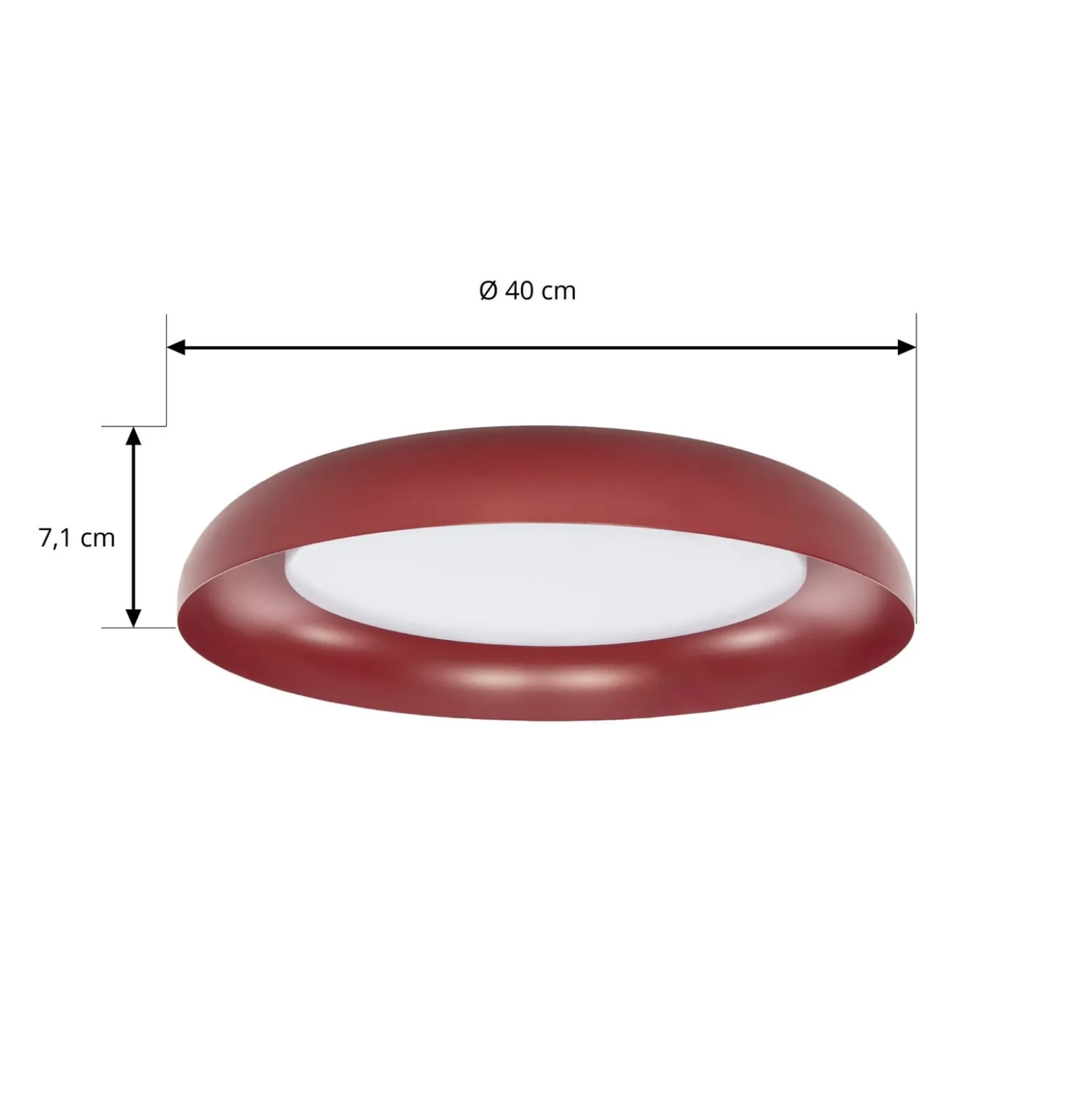Lindby LED-Deckenleuchte Florie, rot, Metall, Ø 40 cm