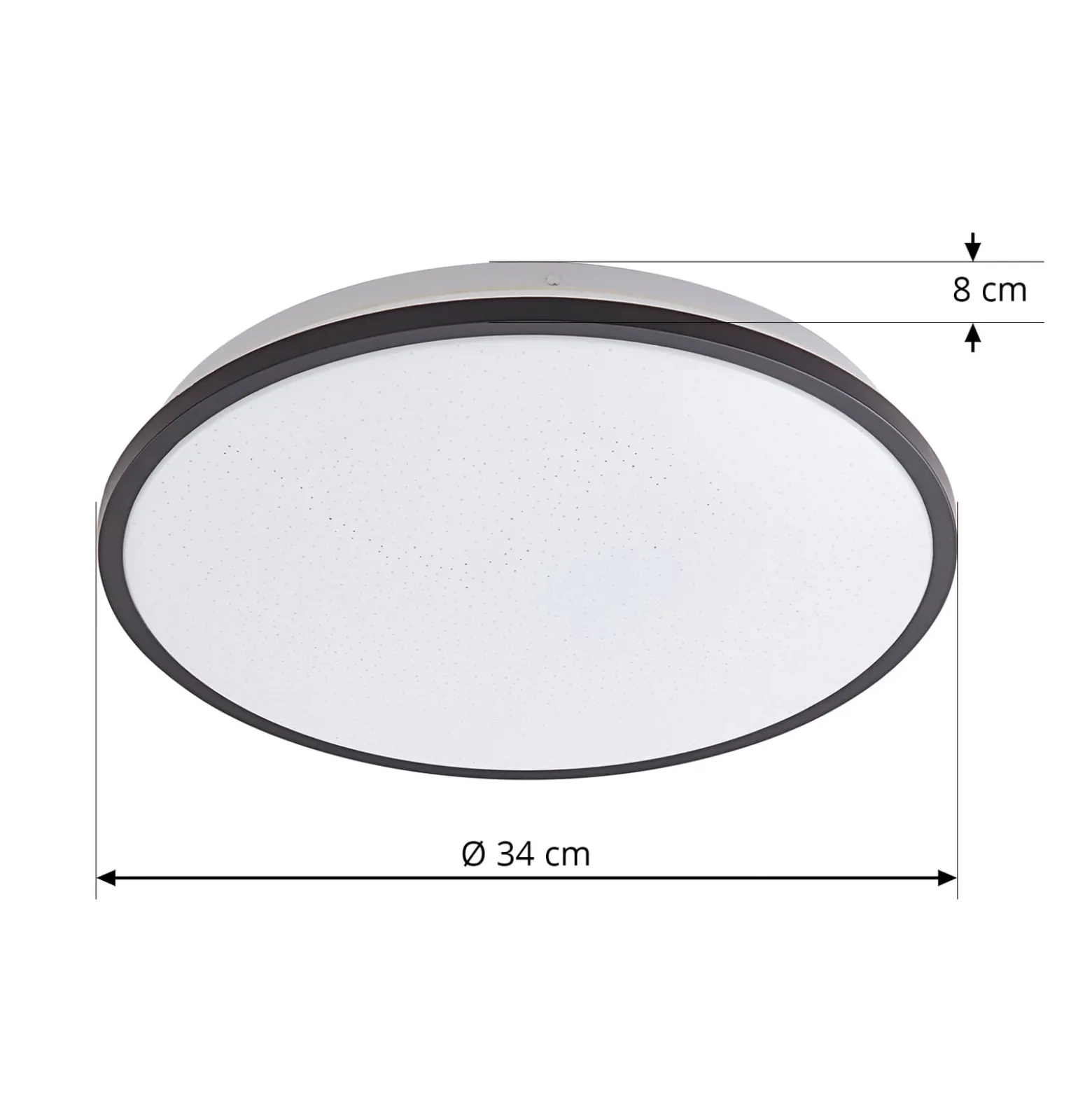 Lindby LED-Deckenleuchte Glane, Ø 38 cm, schwarz/weiß, IP44