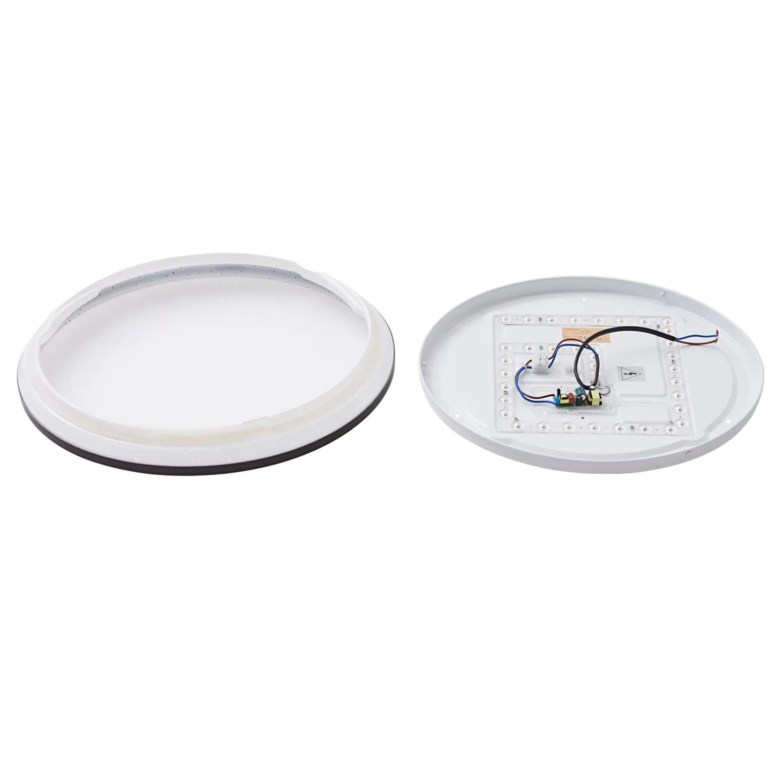 Lindby LED-Deckenleuchte Glane, Ø 38 cm, schwarz/weiß, IP44