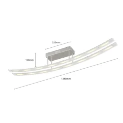 Lindby LED-Deckenleuchte Jarda, Glas, 134 cm lang, dimmbar