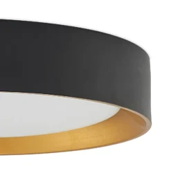 Lindby LED-Deckenleuchte Kambia, 55 cm, schwarz/gold, Metall