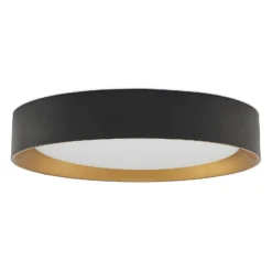 Lindby LED-Deckenleuchte Kambia, 55 cm, schwarz/gold, Metall
