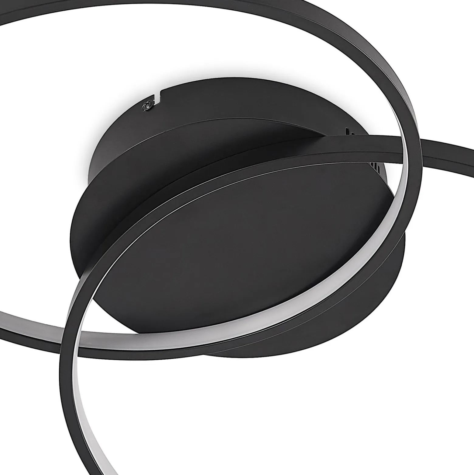 Lindby LED-Deckenleuchte Kateryna, schwarz, Ø 60 cm, dimmbar