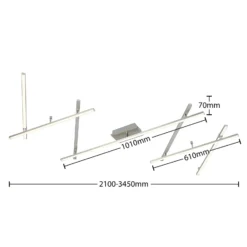 Lindby LED-Deckenleuchte Kerem, 345 cm, nickelfarben, Metall