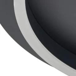 Lindby LED-Deckenleuchte Kunis, schwarz, Kunststoff, Ø 46 cm