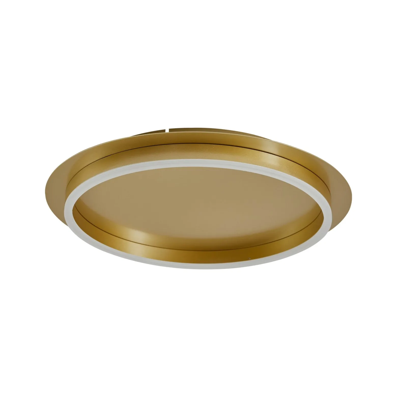 Lindby LED-Deckenleuchte Kunis, gold, Kunststoff, Ø 46cm