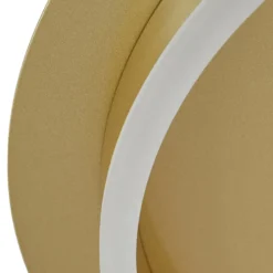 Lindby LED-Deckenleuchte Kunis, gold, Kunststoff, Ø 46cm