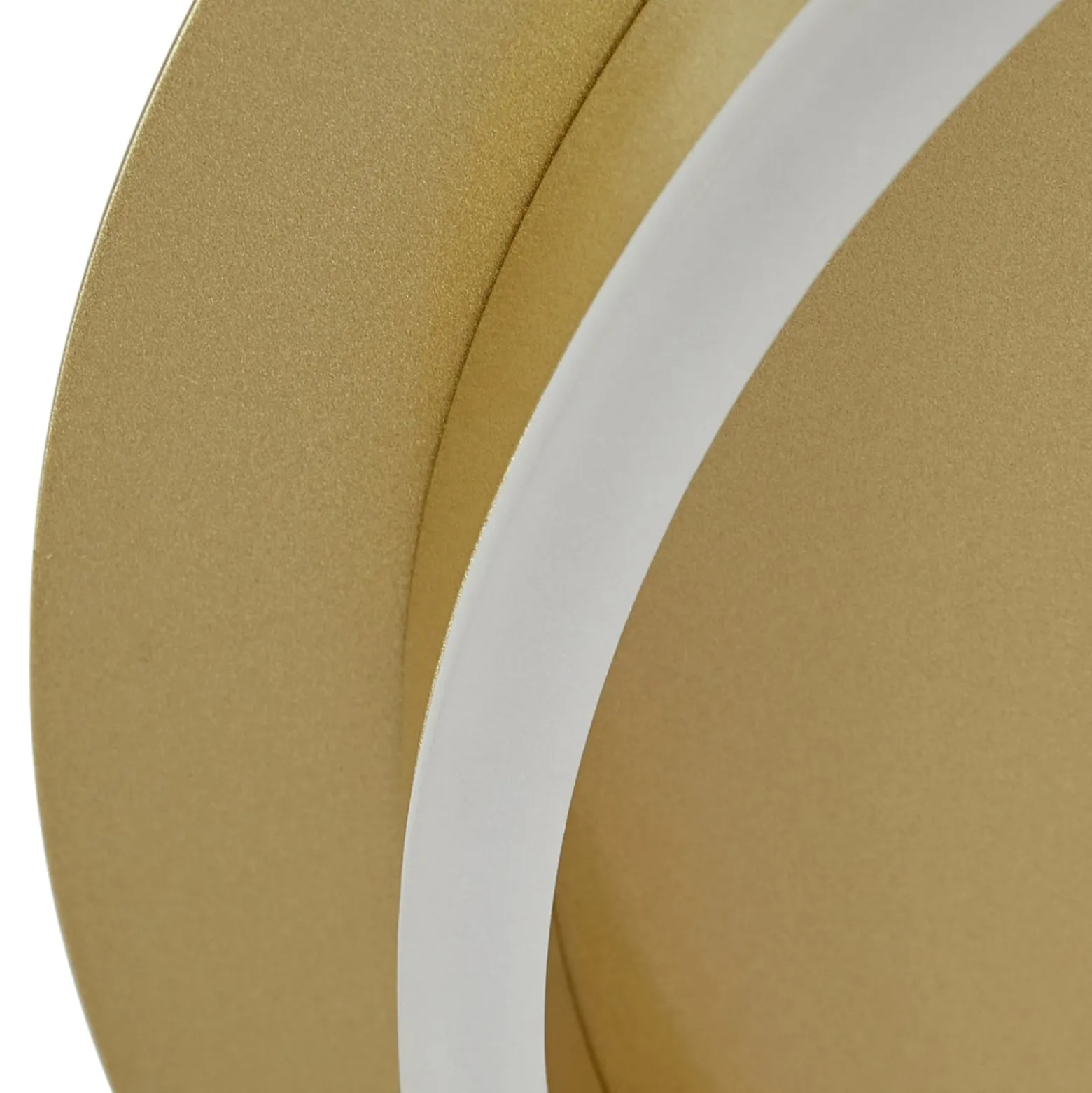 Lindby LED-Deckenleuchte Kunis, gold, Kunststoff, Ø 46cm