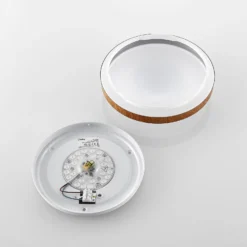 Lindby LED-Deckenleuchte Mendosa, rund, Holzoptik, Ø 30 cm