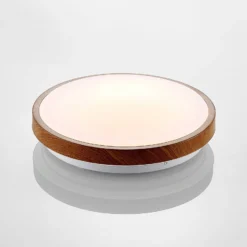 Lindby LED-Deckenleuchte Mendosa, rund, Holzoptik, Ø 30 cm