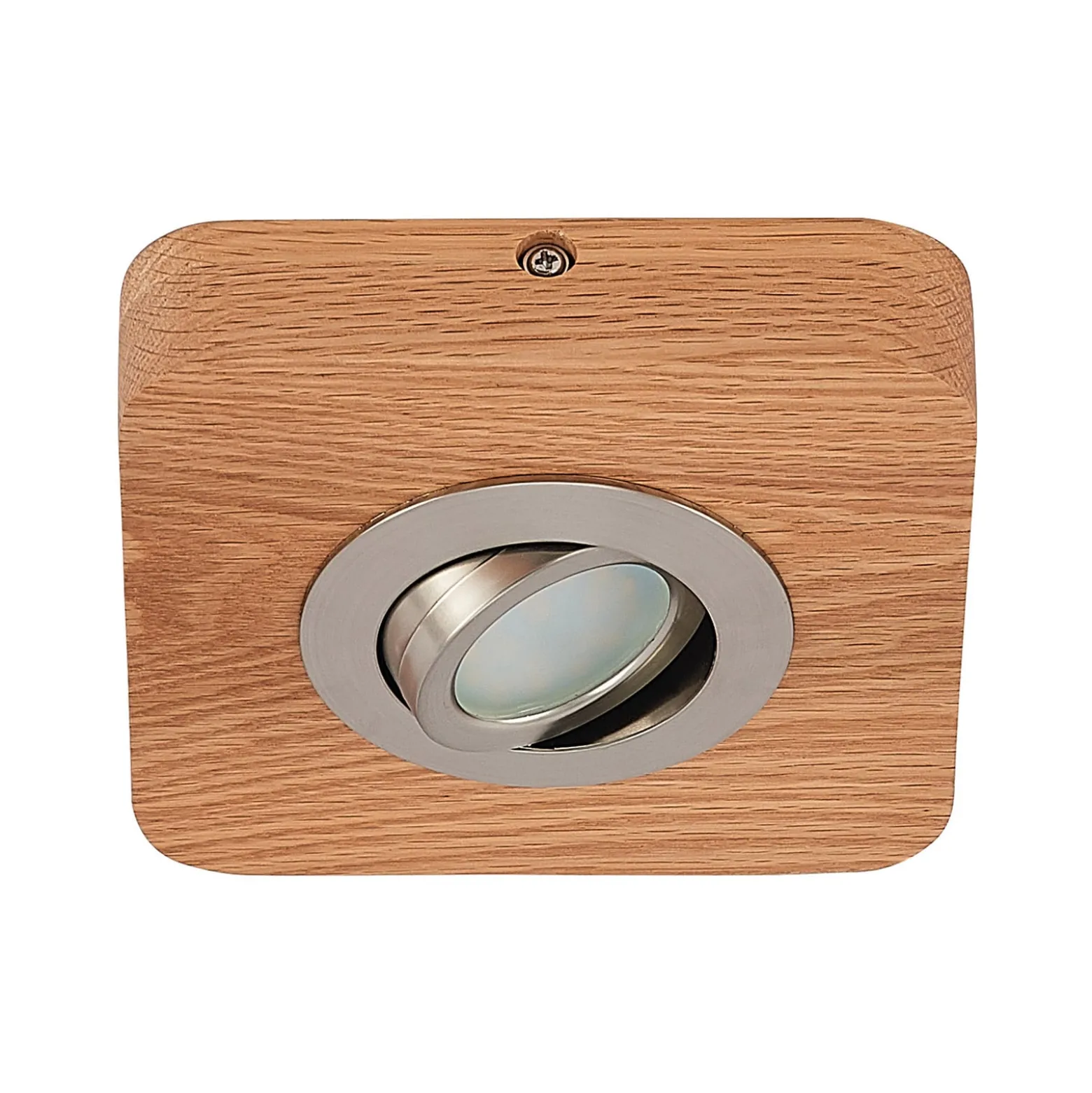 Lindby LED-Deckenleuchte Mikari, 14 cm, Holz, schwenkbar