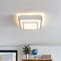 Lindby LED-Deckenleuchte Mirco, 32 cm, eckig, Aluminium