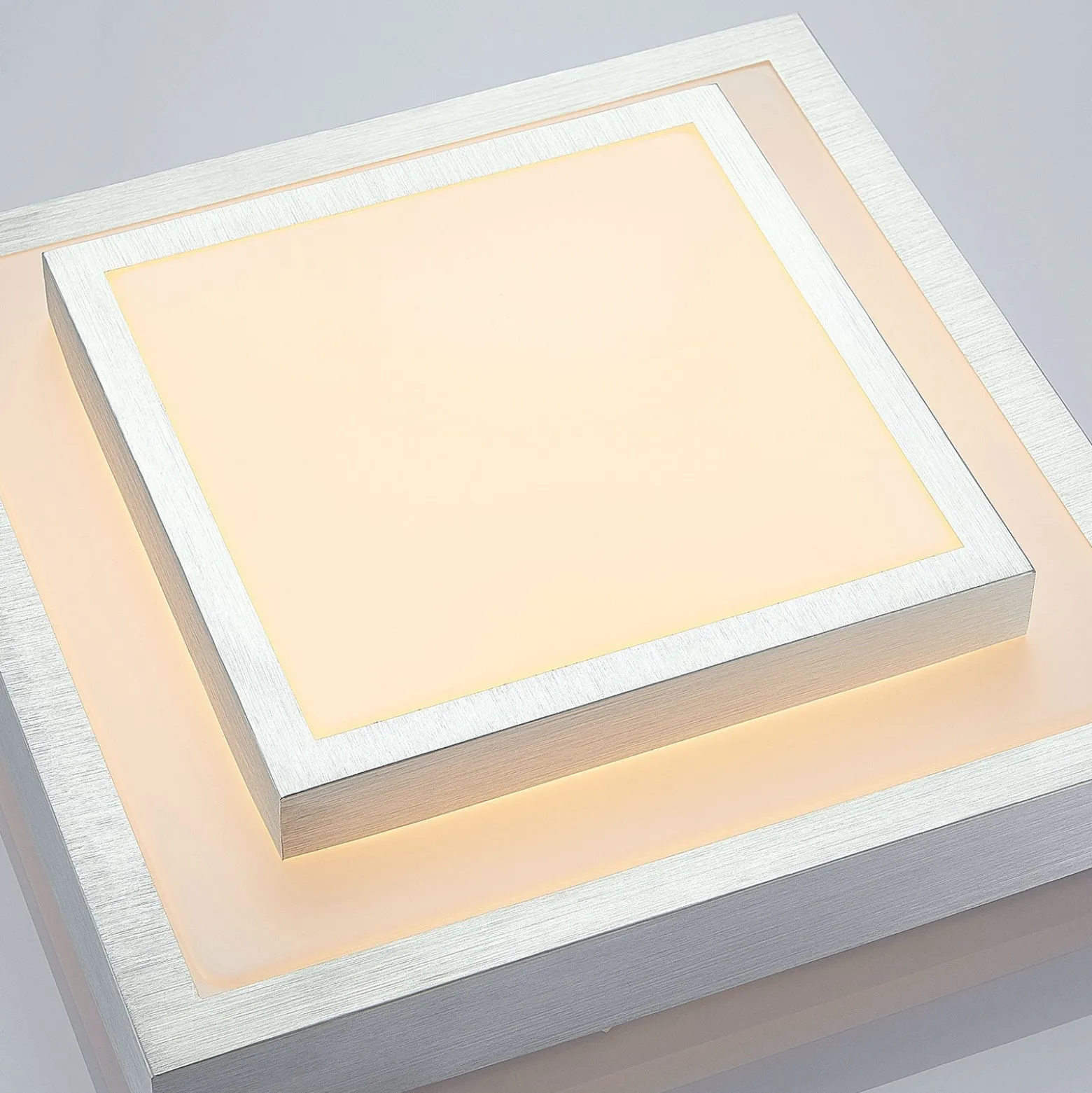 Lindby LED-Deckenleuchte Mirco, 32 cm, eckig, Aluminium