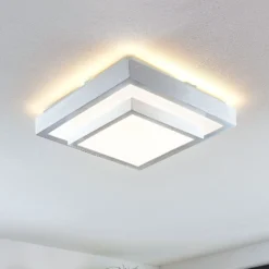 Lindby LED-Deckenleuchte Mirco, 32 cm, eckig, Aluminium