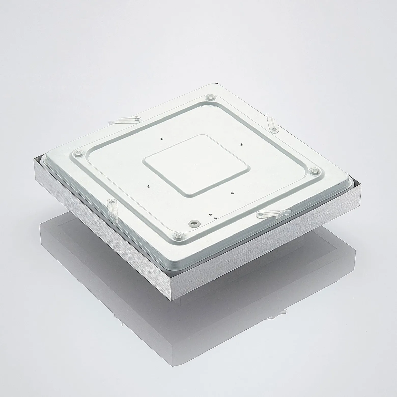 Lindby LED-Deckenleuchte Mirco, 32 cm, eckig, Aluminium