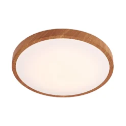 Lindby LED-Deckenleuchte Mynte, Ø42cm, Holzoptik, Kunststoff