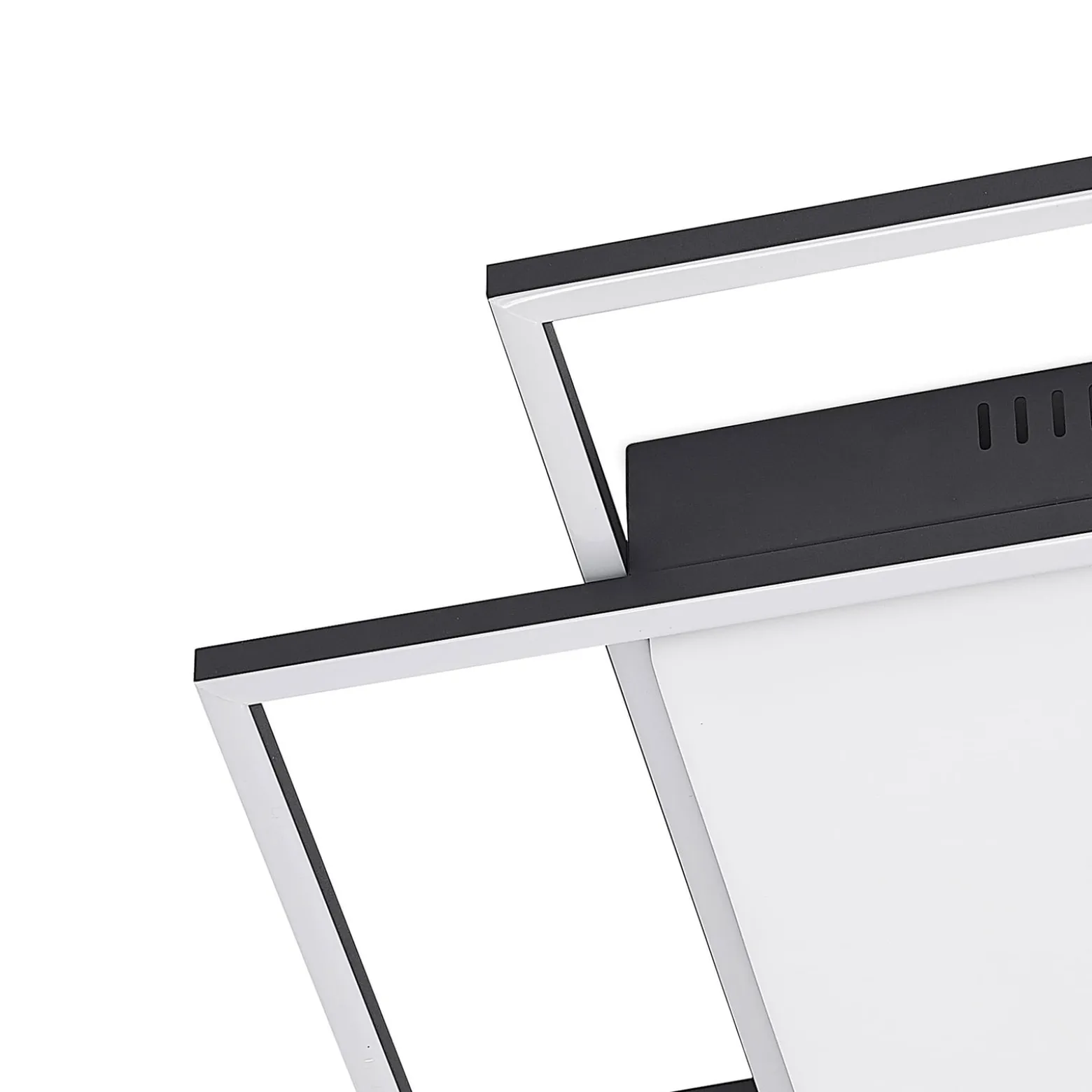 Lindby LED-Deckenleuchte Nelinka, 60 cm, schwarz, Aluminium
